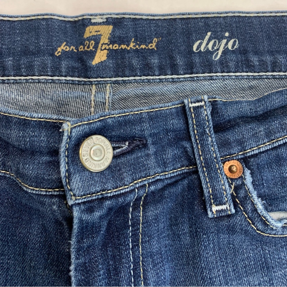 7 For ALL MANKIND Indigo Dojo Cut Off Jean Shorts Sz 29 - Picture 6 of 8
